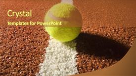  Presentation with lawn tennis a hard court - Audience pleasing presentation theme consisting of baseline - tennis ball on the court backdrop and a red colored foreground