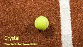  Presentation with court - PPT theme consisting of baseline - tennis ball on the court background and a  colored foreground