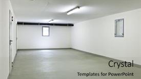  Presentation with garage car - Beautiful PPT layouts featuring garage of a house without car backdrop and a light gray colored foreground