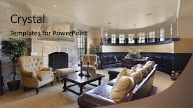  Presentation with luxury awards ceremony - PPT theme featuring basement in luxury home background and a coral colored foreground