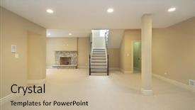  Presentation with new home - Colorful slides enhanced with basement in new construction home backdrop and a mint green colored foreground