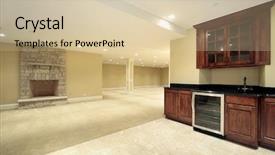  Presentation with bar - Presentation theme with basement with bar and fireplace background and a soft green colored foreground