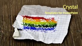  Presentation with rainbow flag - Slides consisting of bash - closeup of a piece background and a tawny brown colored foreground