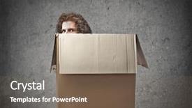  Presentation with box - Presentation theme featuring bash - man hiding in a box background and a violet colored foreground