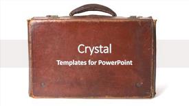  Presentation with brown leather - PPT theme featuring bash - old style brown leather suitcase background and a tawny brown colored foreground