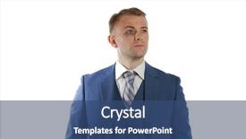  Presentation with black eye doctor - Slide deck featuring bash - portrait of an businessman background and a  colored foreground