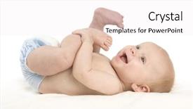  Presentation with baby girl welcome - Cool new PPT theme with bash - small baby girl lying backdrop and a white colored foreground