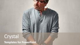  Presentation with shame - Beautiful presentation design featuring bash - timid shy mature man backdrop and a gray colored foreground