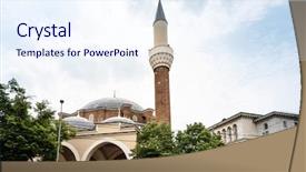  Presentation with masjid is the principal mosque - Colorful presentation theme enhanced with bashi mosque in sofia bulgaria backdrop and a  colored foreground