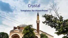  Presentation with masjid is the principal mosque - Presentation theme featuring bashi mosque in sofia bulgaria background and a  colored foreground