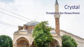  Presentation with masjid is the principal mosque - Theme enhanced with bashi mosque in sofia bulgaria background and a sky blue colored foreground