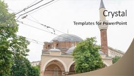  Presentation with bulgaria in european union - Beautiful theme featuring bashi mosque in sofia bulgaria backdrop and a white colored foreground