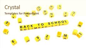  Presentation with back school - Cool new PPT theme with basic accountting - back to school educational cubes backdrop and a  colored foreground