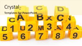  Presentation with basic - Colorful PPT layouts enhanced with basic accountting - educational cubes with different numbers backdrop and a yellow colored foreground