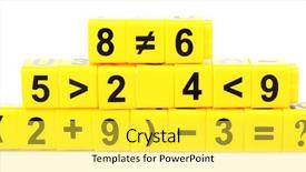  Presentation with educational - Slide set consisting of basic accountting - educational cubes with different numbers background and a yellow colored foreground