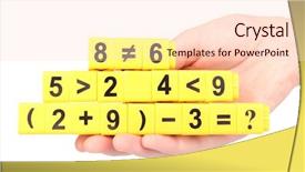 Presentation with basic - Audience pleasing PPT theme consisting of basic accountting - educational cubes with different numbers backdrop and a lemonade colored foreground