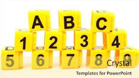  Presentation with basic - Presentation theme with basic accountting - educational cubes with different numbers background and a yellow colored foreground