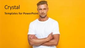  Presentation with basic - Colorful presentation enhanced with basic backgrounds - image of a handsome serious backdrop and a gold colored foreground