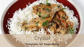  Presentation with basmati rice white rice rice - Cool new PPT theme with basic-balti-chicken backdrop and a coral colored foreground
