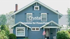  Presentation with trim - PPT theme having basic blue house with small background and a seafoam green colored foreground