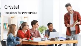  Presentation with drugs teenagers - PPT theme having basic computer - group of teenagers doing homework background and a pink colored foreground