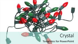  Presentation with green lights - Beautiful presentation design featuring basic electrical - red and green christmas lights backdrop and a arctic colored foreground