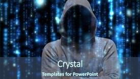  Presentation with hacker - Cool new slides with basic electrinic - digital composite of grey jumper backdrop and a ocean colored foreground