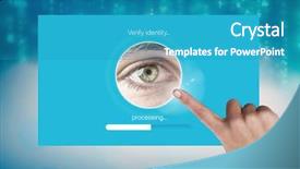  Presentation with verify - Beautiful PPT theme featuring basic electrinic - digital composite of hand touching backdrop and a teal colored foreground