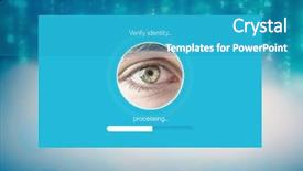  Presentation with verify - PPT theme with basic electrinic - digital composite of identity eye background and a teal colored foreground