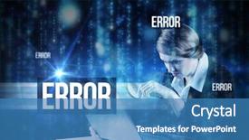  Presentation with basic - Beautiful theme featuring basic electrinic - word error and redhead businesswoman backdrop and a teal colored foreground