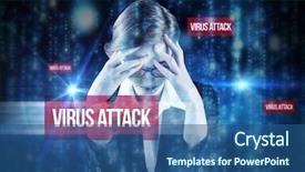  Presentation with basic - Colorful slides enhanced with basic electrinic - word virus attack and redhead backdrop and a ocean colored foreground