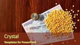  Presentation with food market - Theme consisting of basic food grain price background and a tawny brown colored foreground