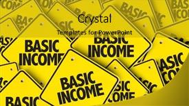  Presentation with basic - Audience pleasing presentation theme consisting of basic income backdrop and a gold colored foreground