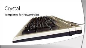  Presentation with life basic support - Audience pleasing PPT theme consisting of basic keyboard on a laptop backdrop and a  colored foreground