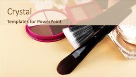  Presentation with basic - Audience pleasing slides consisting of jar tonal cream - basic make-up products close-up backdrop and a lemonade colored foreground