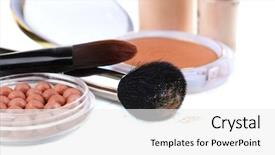  Presentation with basic - Amazing slides having basic make-up products close-up backdrop and a white colored foreground