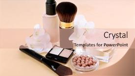  Presentation with basic - Beautiful slides featuring jar tonal cream - basic make-up products close-up backdrop and a lemonade colored foreground