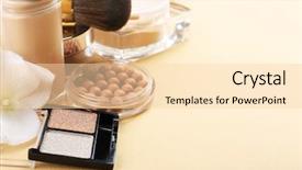  Presentation with basic - Audience pleasing presentation theme consisting of basic make-up products close-up backdrop and a lemonade colored foreground