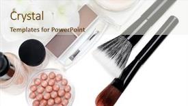  Presentation with basic - PPT layouts having jar tonal cream - basic make-up products isolated background and a sky blue colored foreground