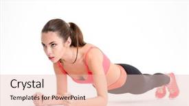  Presentation with fitness - Beautiful PPT theme featuring basic shapes - concentrated beautiful fitness girl backdrop and a lemonade colored foreground