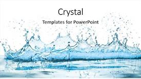  Presentation with water splash - Audience pleasing presentation design consisting of basic shapes - water splash with reflection backdrop and a white colored foreground