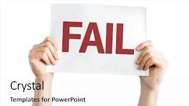  Presentation with background - Slides having basic sickness - fail card isolated on white background and a  colored foreground