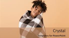  Presentation with african american students - Beautiful slide deck featuring basic sickness - portrait of cheerful african american backdrop and a coral colored foreground