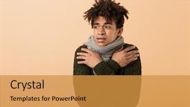  Presentation with african america - Theme having basic sickness - portrait of frowning african american background and a gold colored foreground