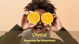  Presentation with joyful - Presentation design consisting of basic sickness - portrait of joyful african american background and a tawny brown colored foreground