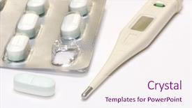  Presentation with lets get ready - Slides consisting of basic sickness - thermometer and pill blisterpack ready background and a  colored foreground