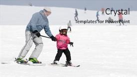  Presentation with basic - Presentation design enhanced with basic training - ski lesson background and a light blue colored foreground