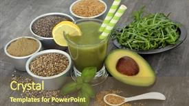  Presentation with dietary supplement - Cool new slide deck with basil herb flax chia hemp backdrop and a violet colored foreground