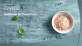  Presentation with pink himalayan salt himalayan salt - Audience pleasing PPT theme consisting of basil-leaves-and-pink-himalayan backdrop and a seafoam green colored foreground