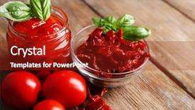  Presentation with sun - Cool new presentation theme with basil leaves on wooden background backdrop and a  colored foreground